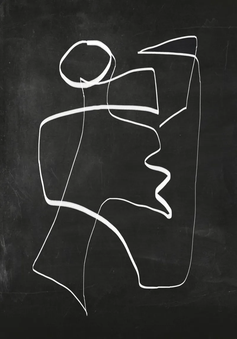 Abstract line art 6/2 canvas with Floater frame by ThingDesign