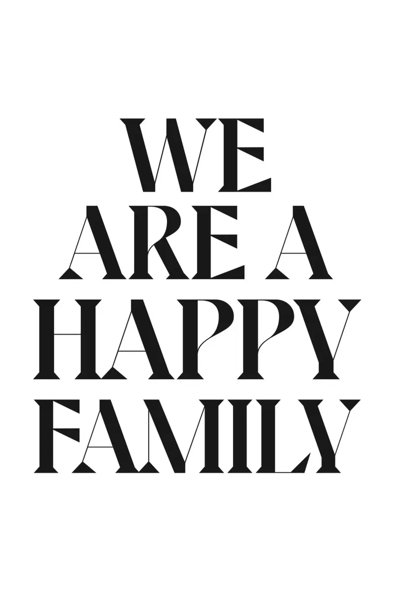 SIAMO UNA FAMIGLIA FELICE poster con telaio in legno da n.4