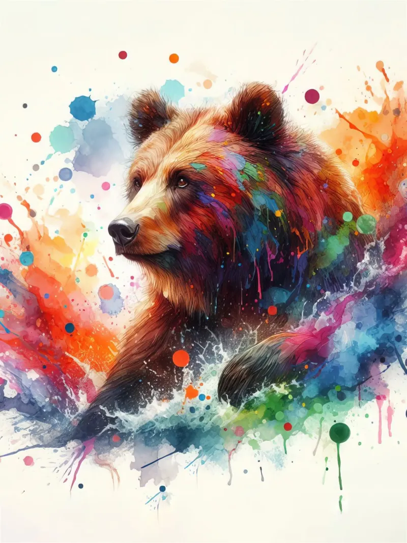 Orso in acquerello pellicola backlit da ARTVI-SHOP