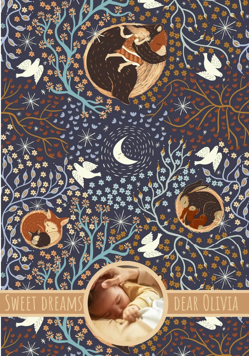 Animaux personnalisés Sleepy Night - Magical Nursery Art plexiglas de Patruschka’s Patterns