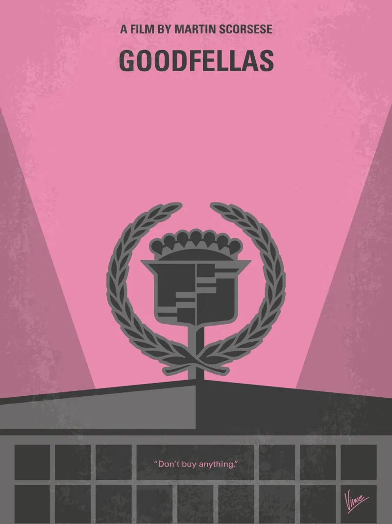 No549 My Goodfellas minimal movie poster canvas met Baklijst van Chungkong