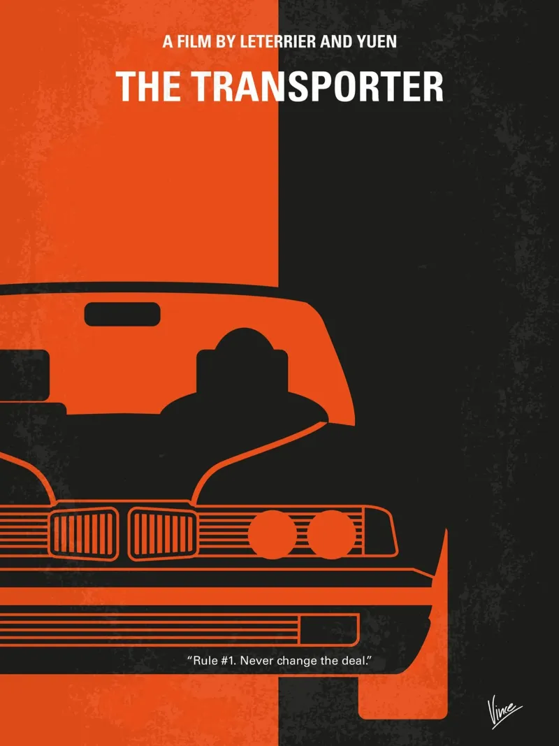 No552 My The Transporter minimal movie poster alluminio dibond da Chungkong