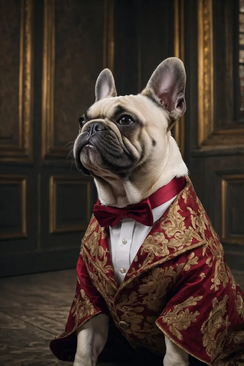 Duke Barkington - Il regale bulldog francese poster con telaio in plastica da Beasts of Nobility