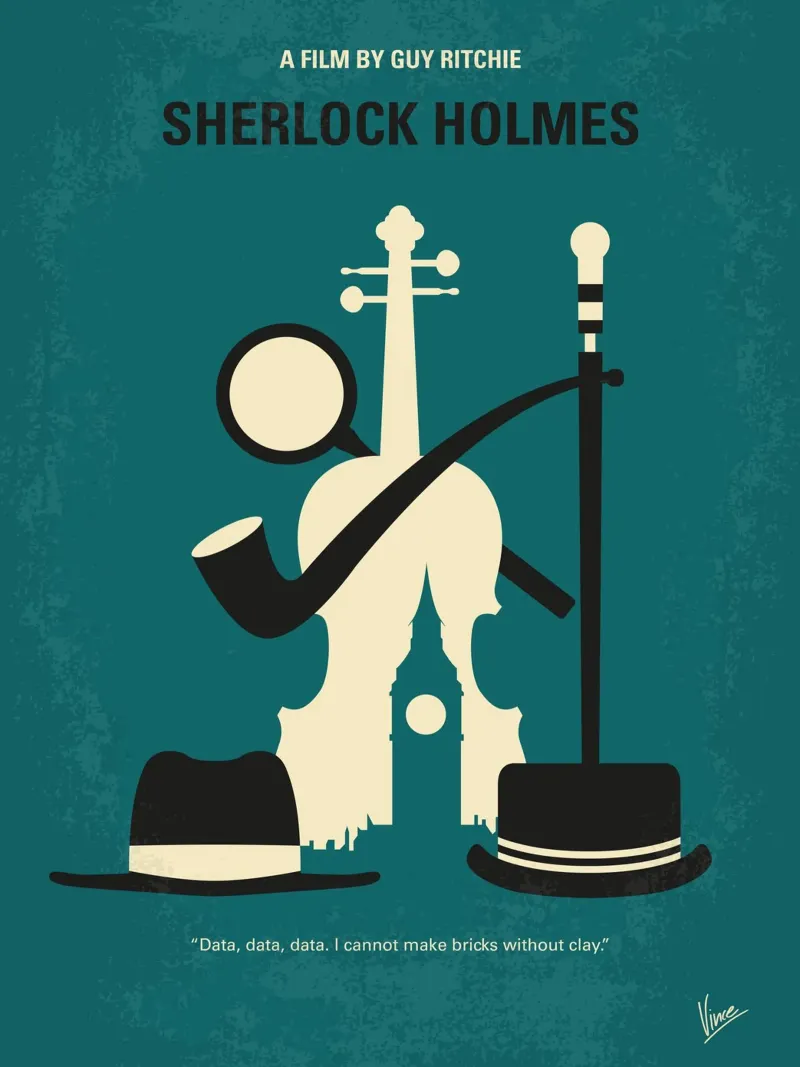 No555 My Sherlock Holmes minimal movie poster plexiglass da Chungkong