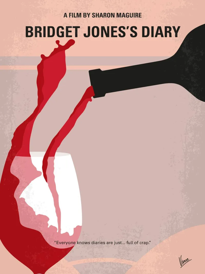 No563 My Bridget Jones Diary minimal movie poster carta hahnemühle da Chungkong