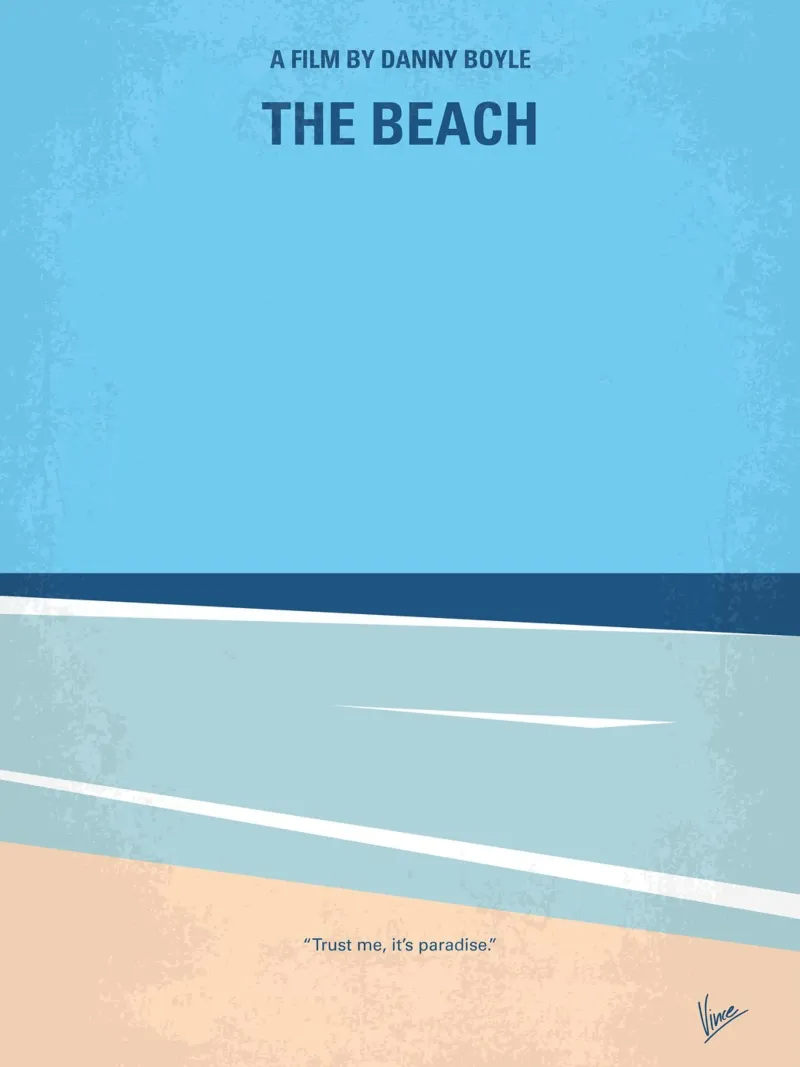 No569 My The Beach minimal movie poster alluminio dibond da Chungkong