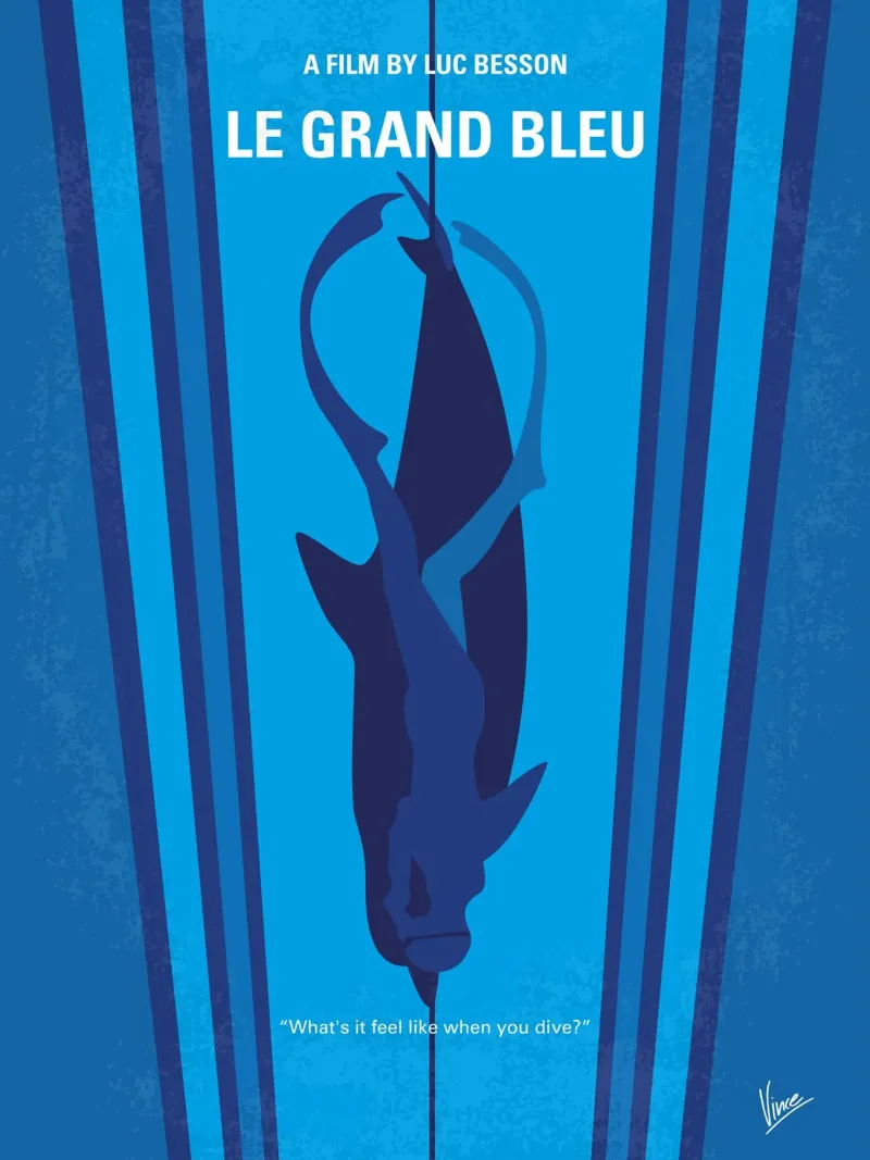 No577 My Big Blue minimal movie poster acrylic glass by Chungkong