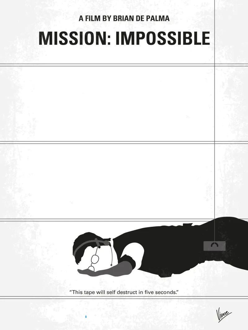No583 My Mission Impossible minimal movie poster tela con Cornice a cassetta da Chungkong