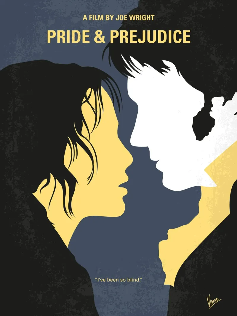 No584 My Pride and Prejudice minimal movie poster carta hahnemühle da Chungkong