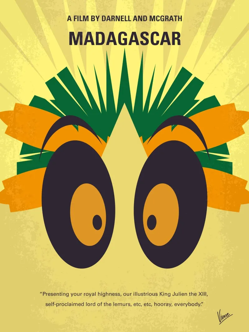 No589 My Madagascar minimal movie poster hahnemühle van Chungkong