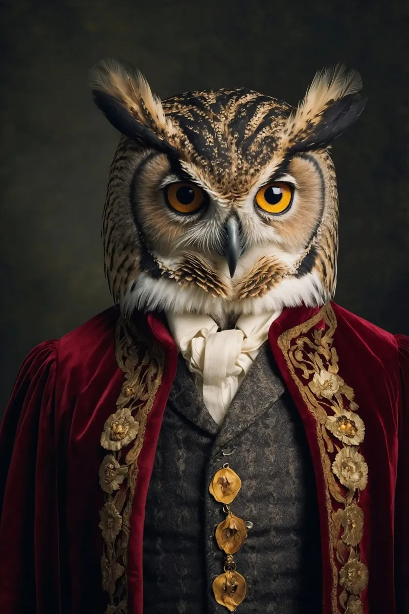 Il saggio Duca di Owlington - Custode dei segreti carta hahnemühle da Beasts of Nobility