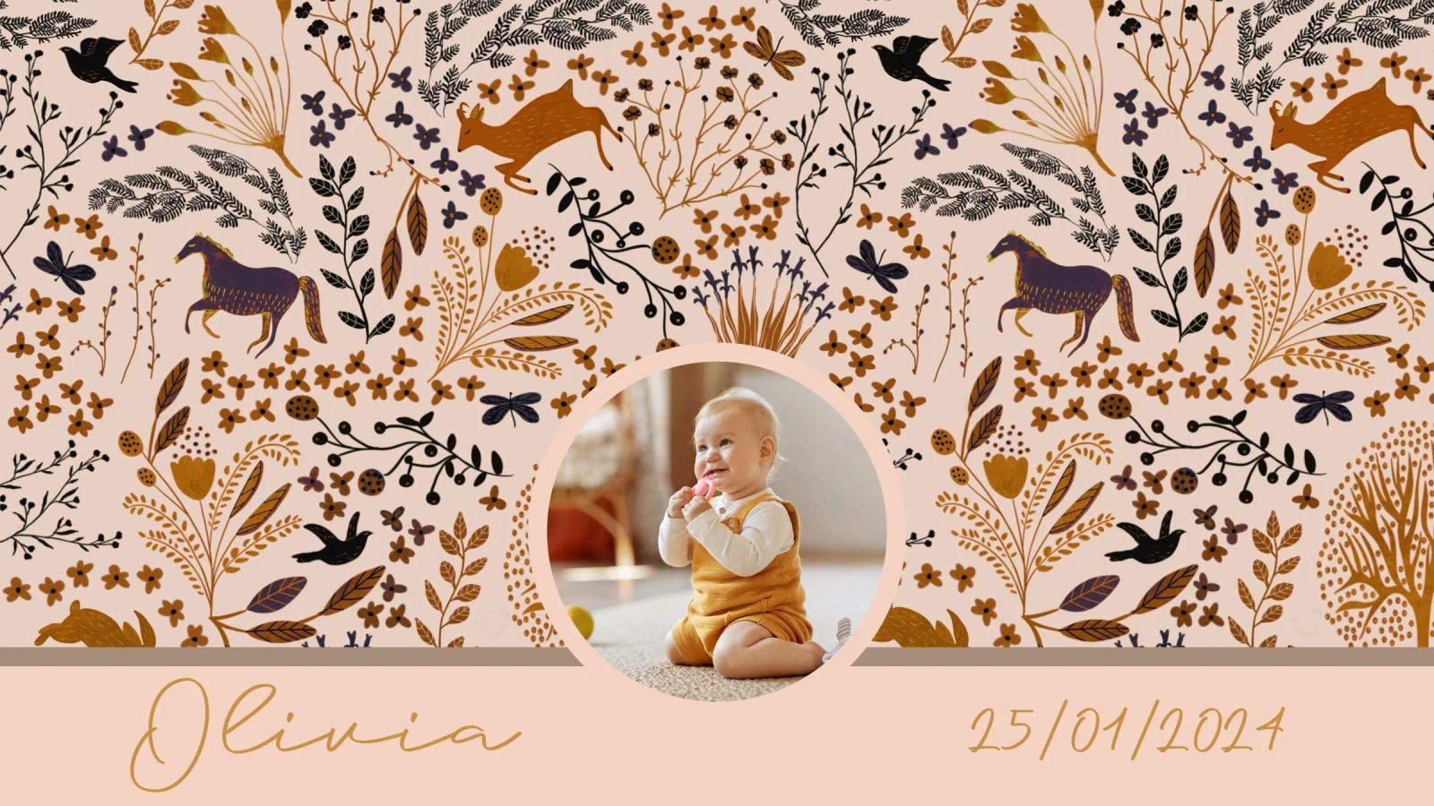 Cadeau de naissance personnalisé Boho Woodland Creatures alu dibond de Patruschka’s Patterns