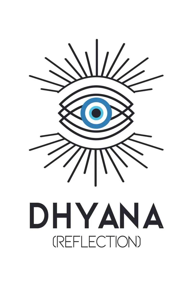 Dhyana Reflexion bösen Blick Symbol Poster mit Aluminium Rahmen von Martina