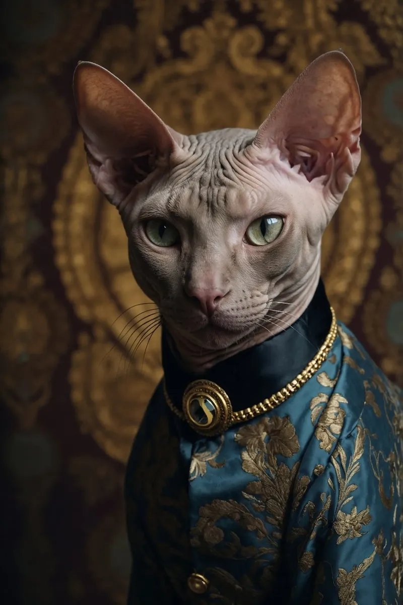 Il Majestic Sphynx - Grazia in oro poster con telaio in alluminio da Beasts of Nobility