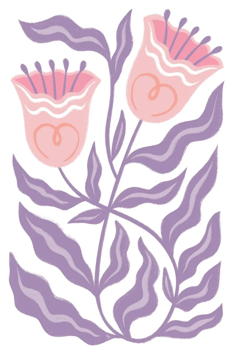 Folk Tulips canvas by Martina