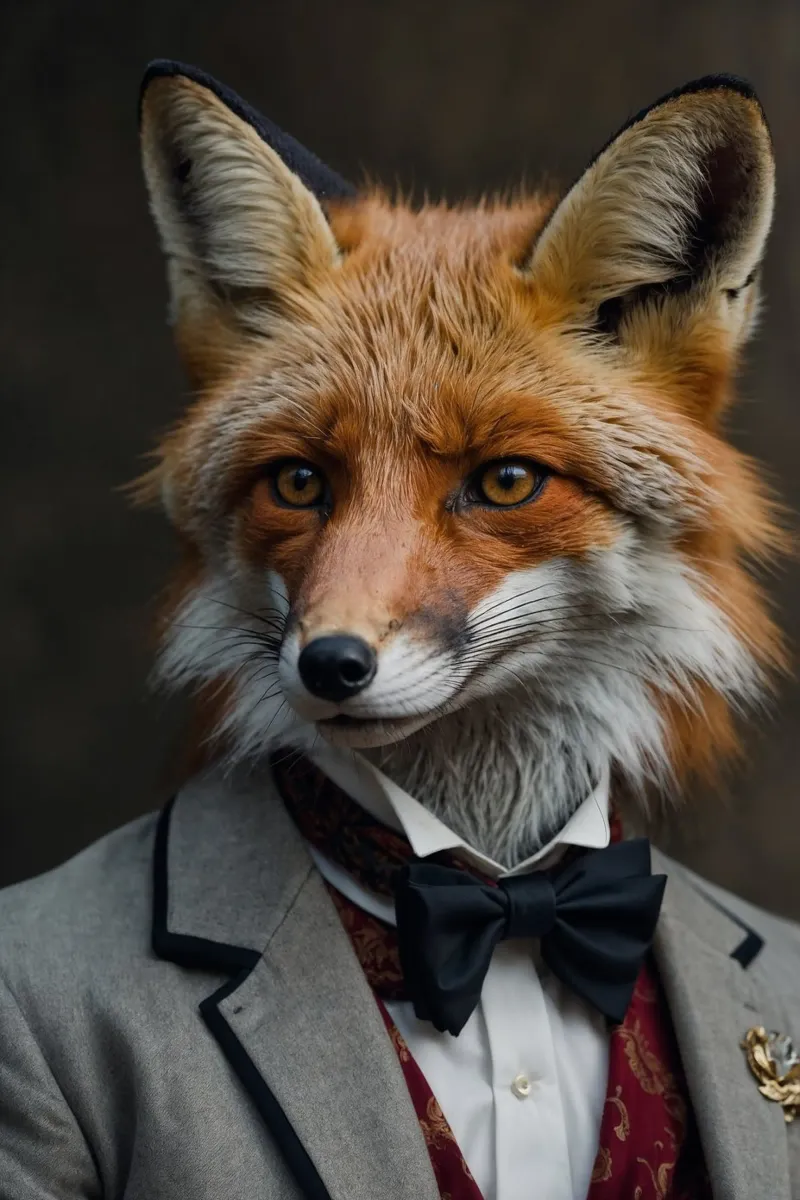 Der schlaue Fuchs - ein elegantes Porträt Poster mit Kunststoffrahmen von Beasts of Nobility