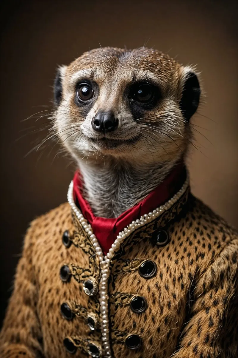 Sir Monty - L'elegante suricato in abiti reali carta hahnemühle da Beasts of Nobility