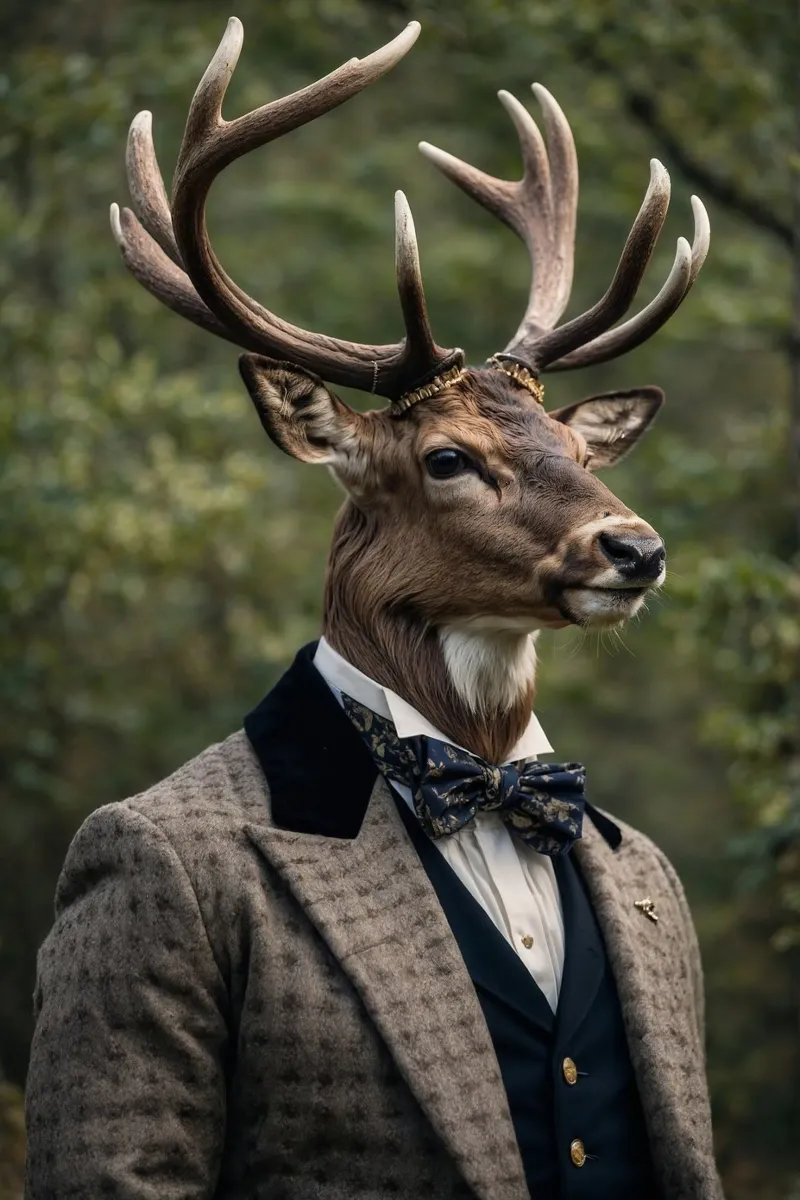 Lord Cedric il cervo - Gentiluomo del bosco poster con telaio in plastica da Beasts of Nobility
