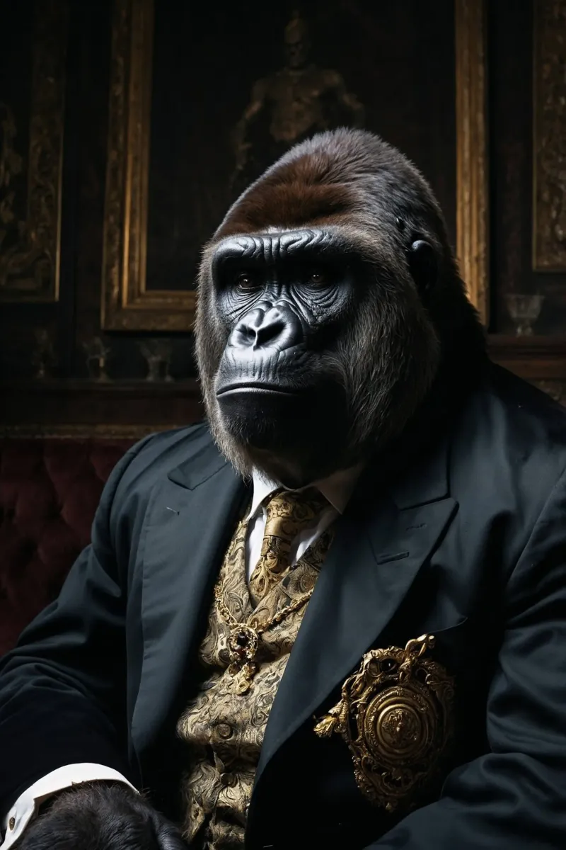 The Underworld King – Gorilla Boss Edition alu-dibond by Beasts of Nobility