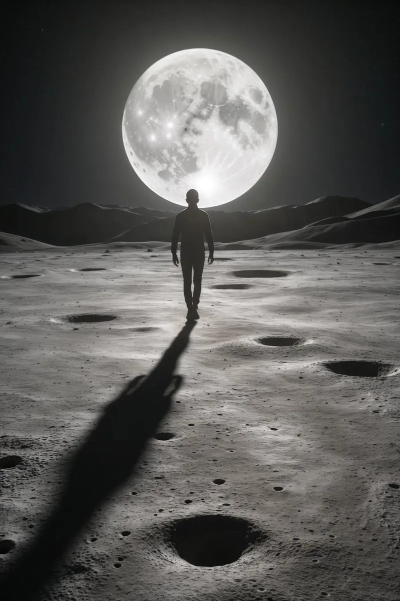Echoes of Isolation: Walking on the Moon tela da Art Boutique