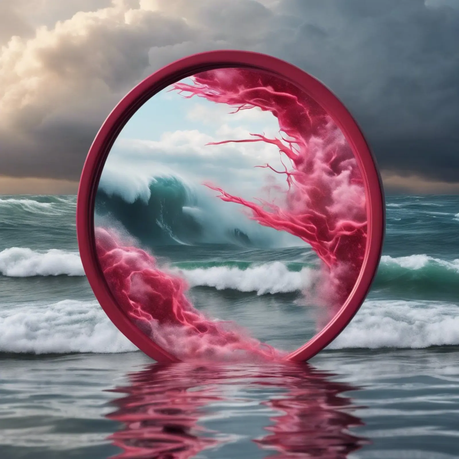 vague rouge poster avec cadre en plastique de kimmindmuse