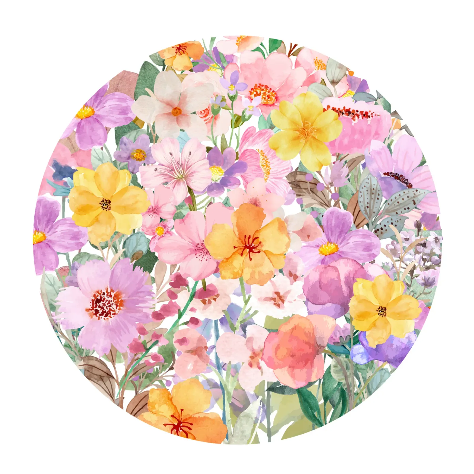 Pink Flower Circle acrylic glass by Mostly Pink