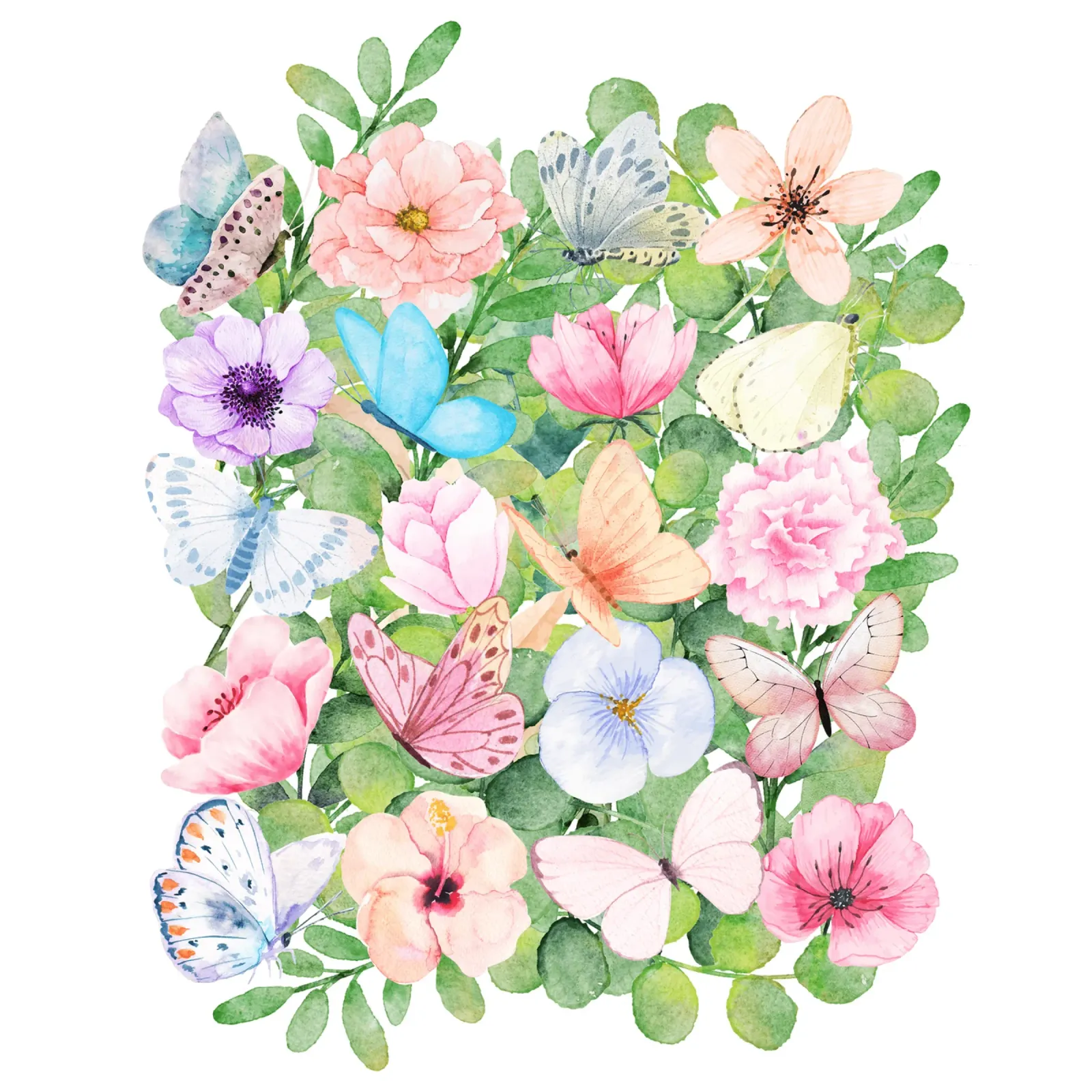 Blumen und Schmetterlinge Hahnemühle von Mostly Pink