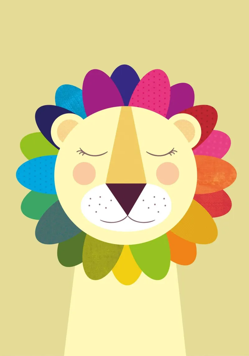 Colourful Lion Dreams canvas by JaySan Studio
