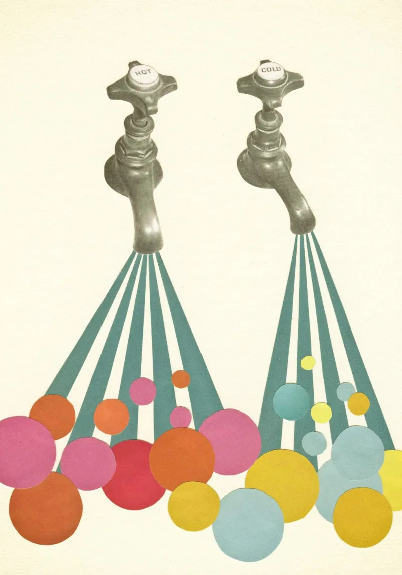 Saponi poster con telaio in legno da Cassia Beck Collage