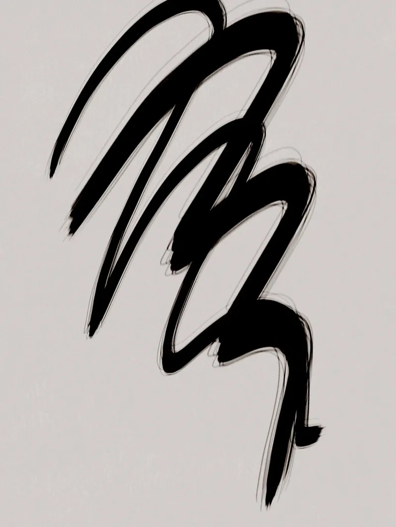 Strokes 2 | Minimal Black & Neutral Abstract metacrilato de sabidussi
