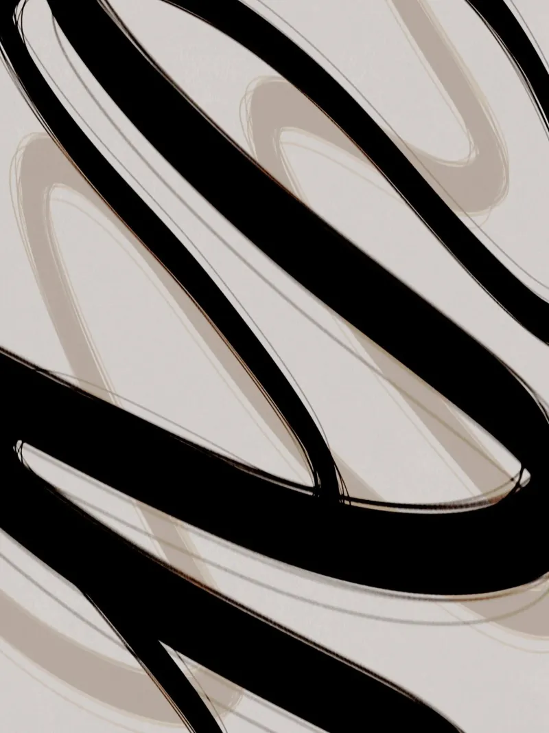 Strokes 6 | Minimal Black & Neutral Abstract alluminio dibond da sabidussi