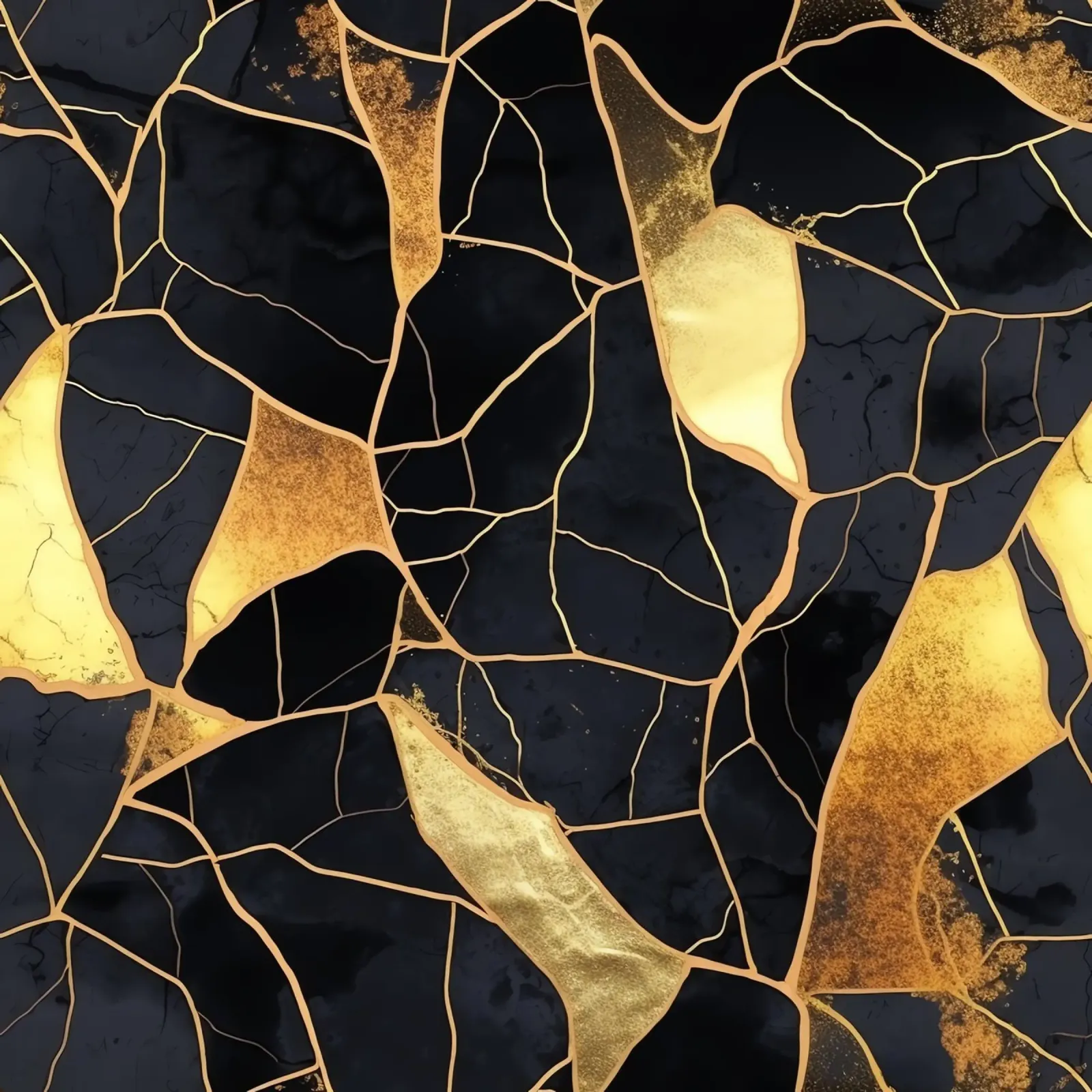 Art Kintsugi Noir et Or pellicola backlit da Théïa's Fantasia World