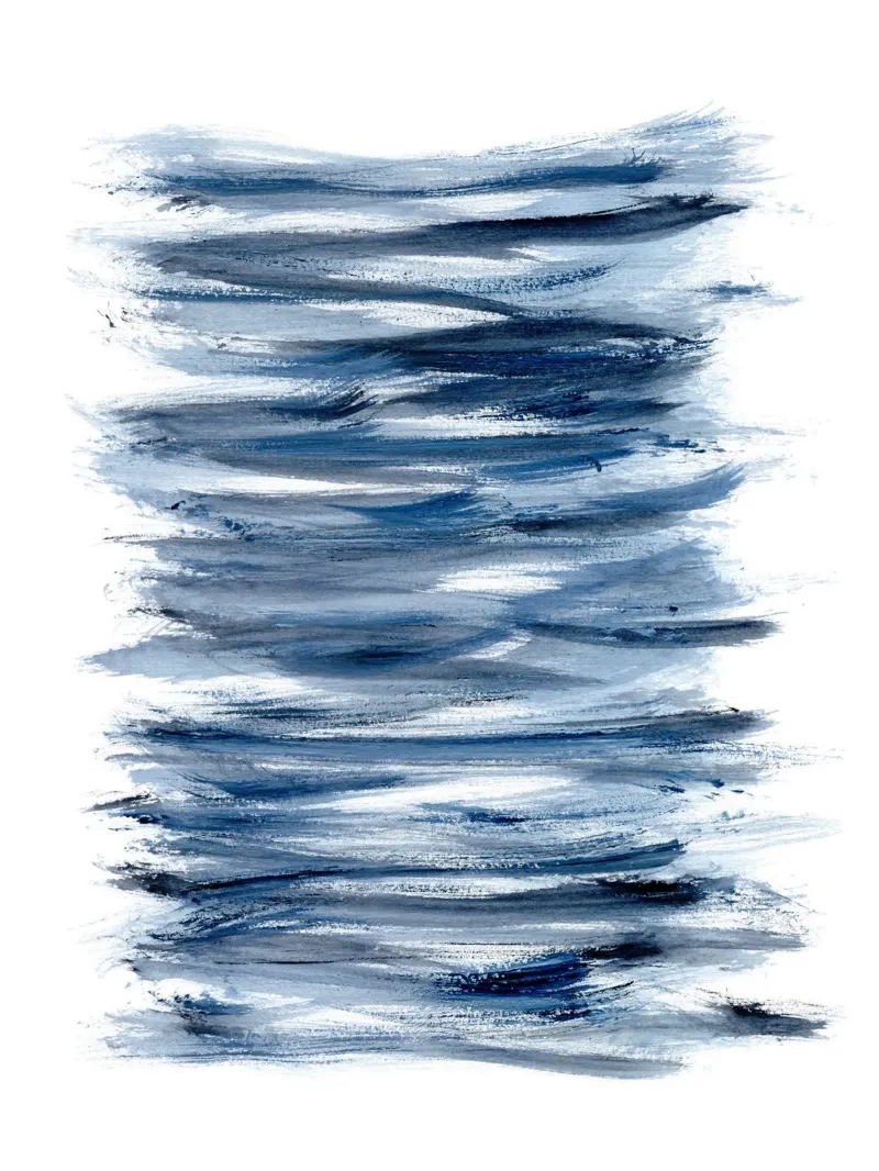 Just Indigo 2 | Minimalist Watercolor poster con telaio in plastica da sabidussi