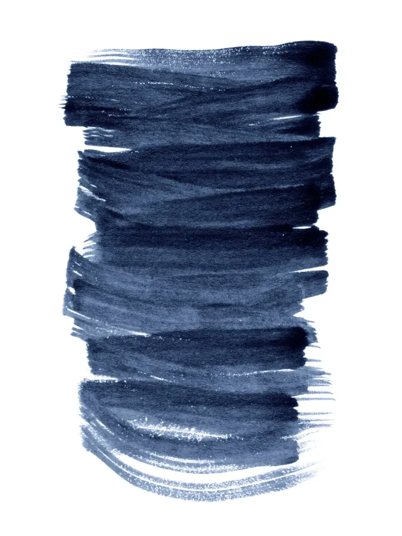 Just Indigo 3 | Minimalist Watercolor poster con telaio in plastica da sabidussi