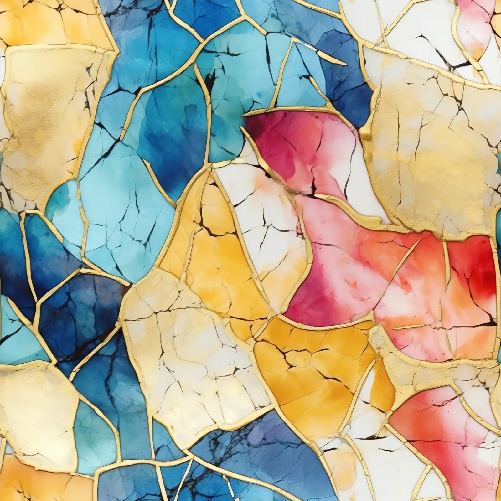 Art Kintsugi multicolore pellicola backlit da Théïa's Fantasia World