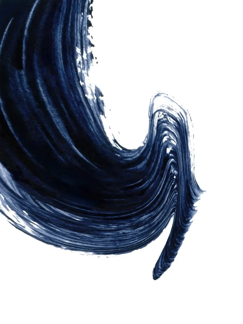 Just Indigo 4 | Minimalist Watercolor poster con telaio in legno da sabidussi
