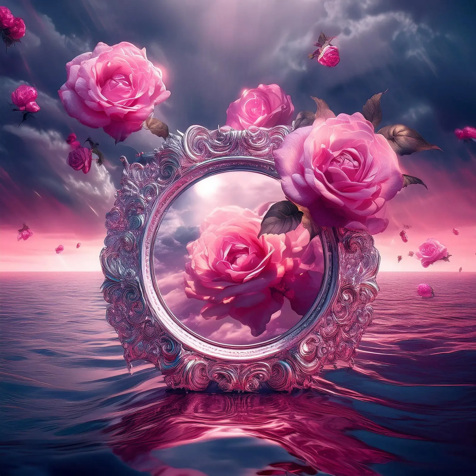 specchio e rosa pellicola backlit da kimmindmuse
