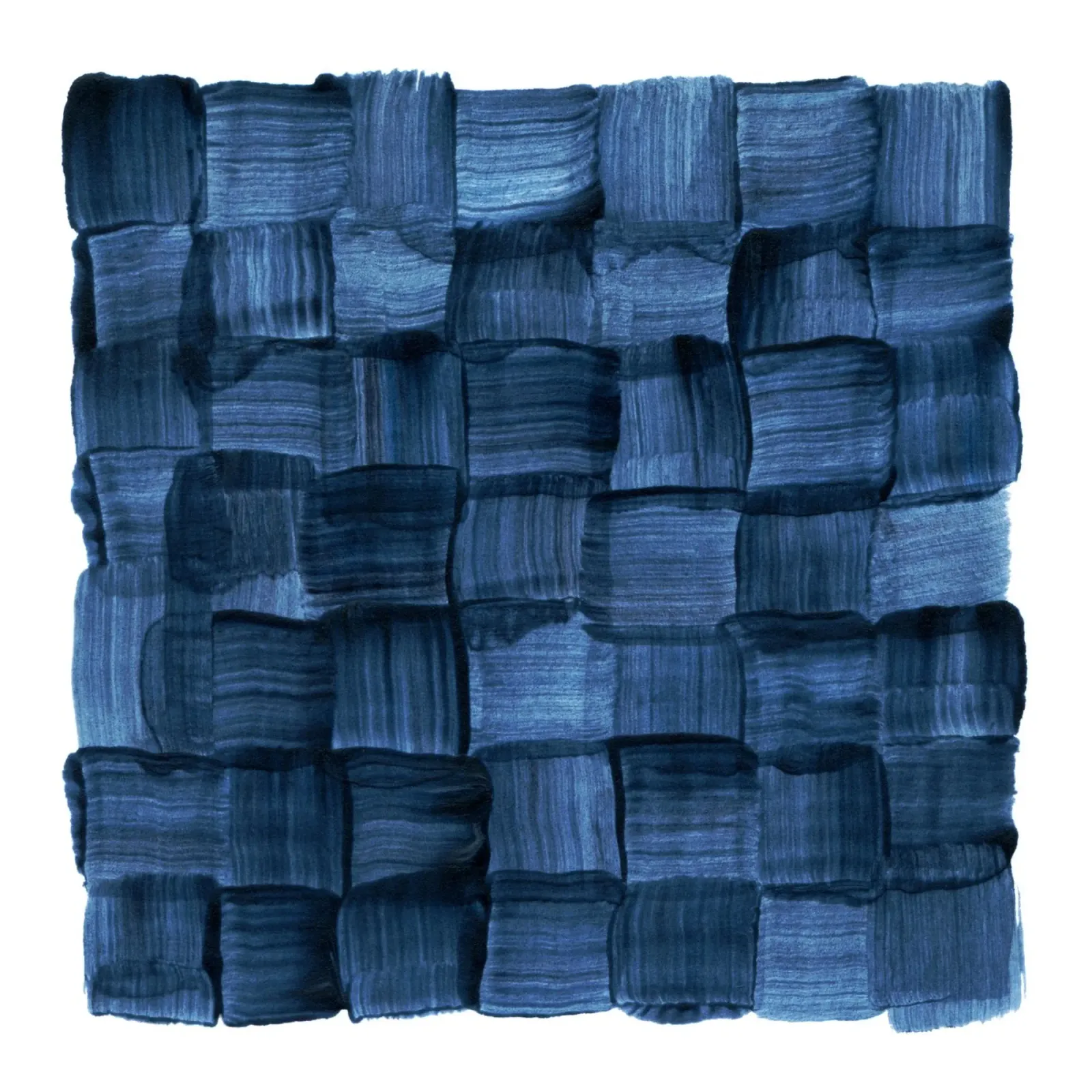 Indigo Watercolor Weave | Brushstroke Abstract poster con telaio in legno da sabidussi