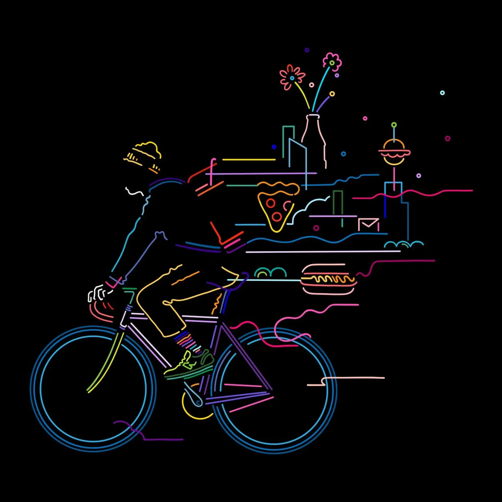 Messaggero in bicicletta pellicola backlit da The Cyclist