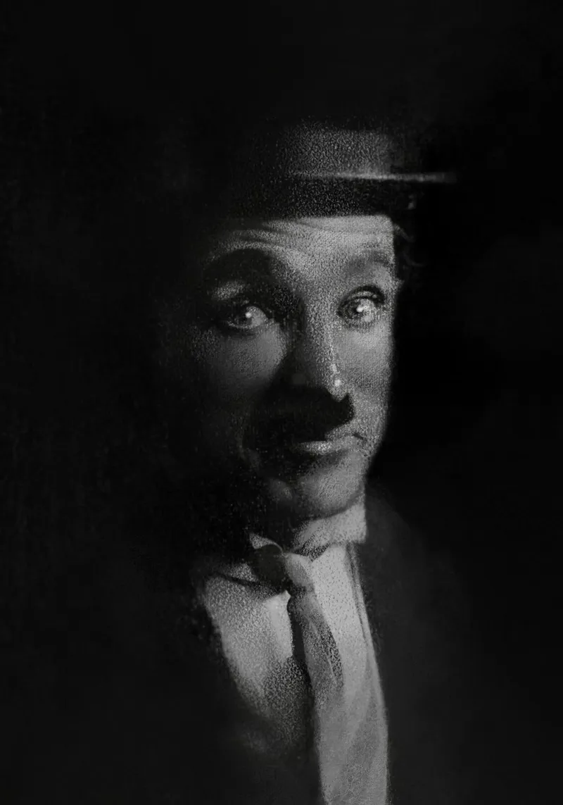 Charlie Chaplin - Il dolore silenzioso pellicola backlit da Artascy Art