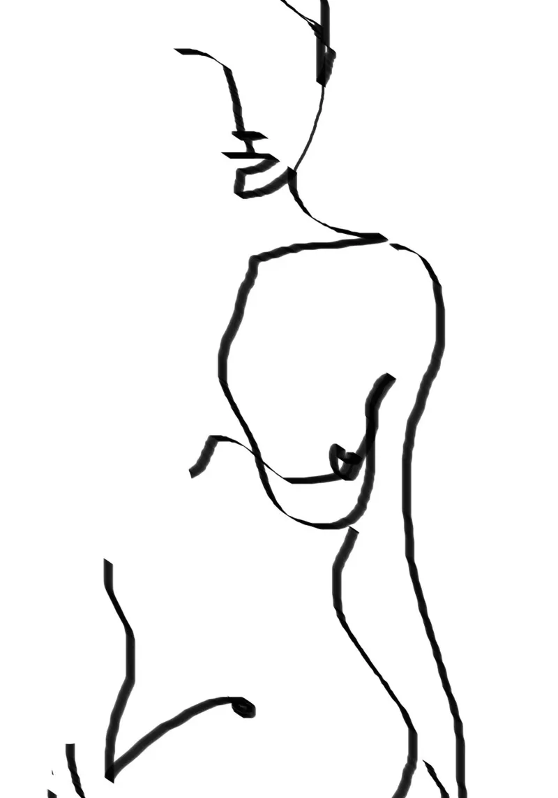 nudo astratto poster con telaio in alluminio da dada22