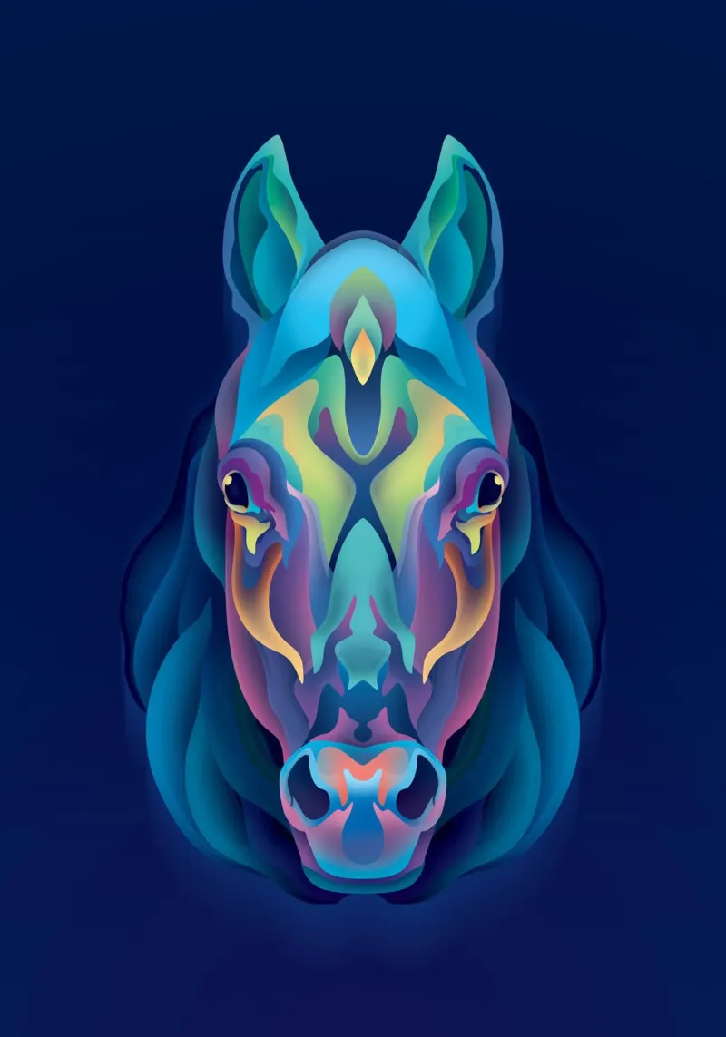 Cavallo dello zodiaco tela con Cornice a cassetta da Artascy Art