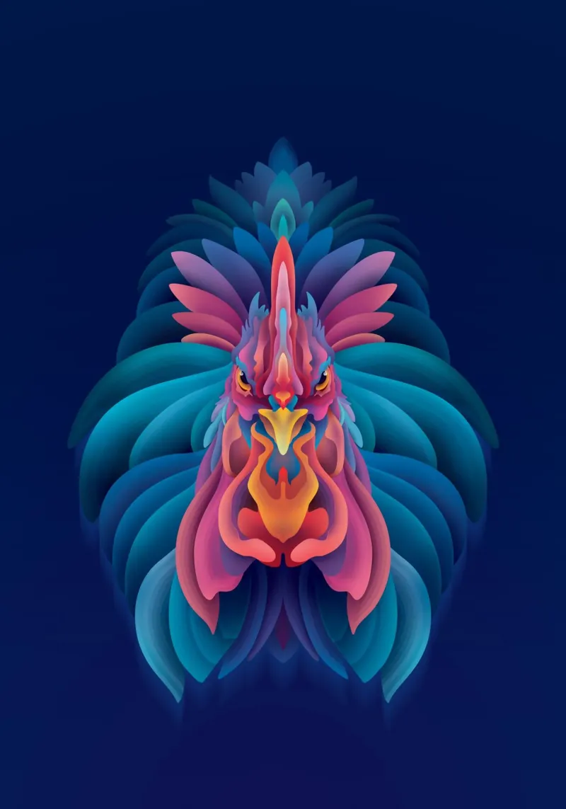 Tierkreiszeichen Hahn Poster von Artascy Art