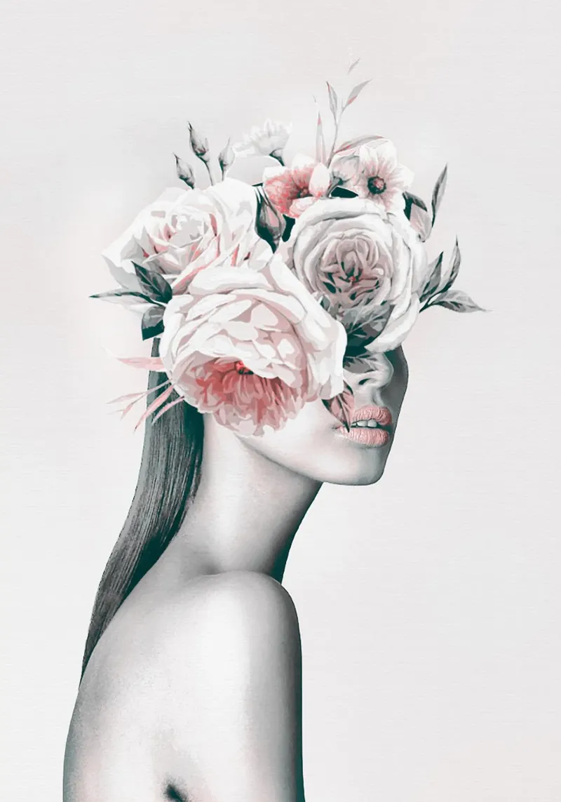 DONNA CON FIORI 11 carta hahnemühle da dada22