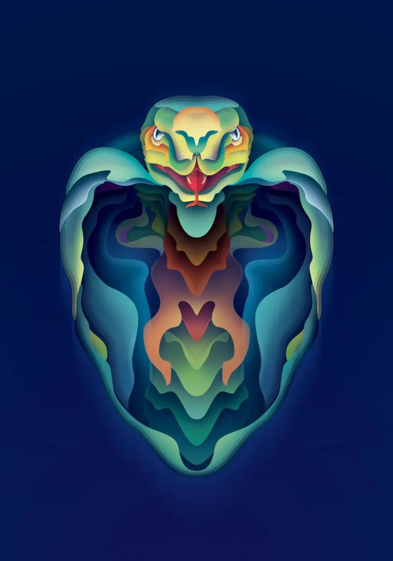 Serpente dello zodiaco pellicola backlit da Artascy Art