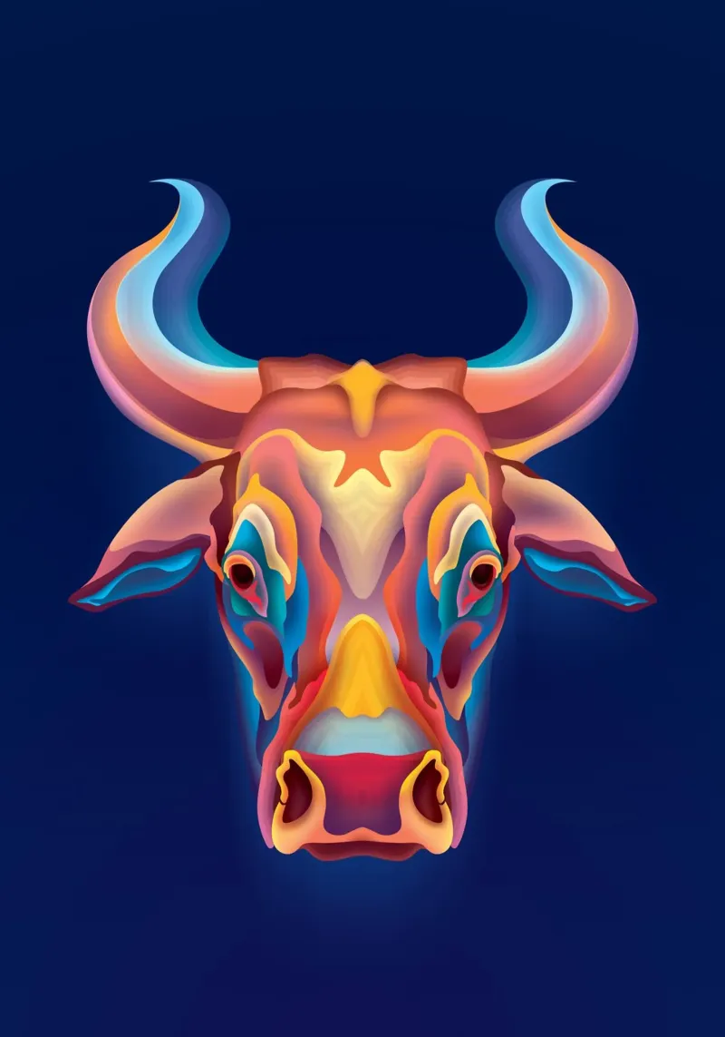 Mucca zodiacale pellicola backlit da Artascy Art