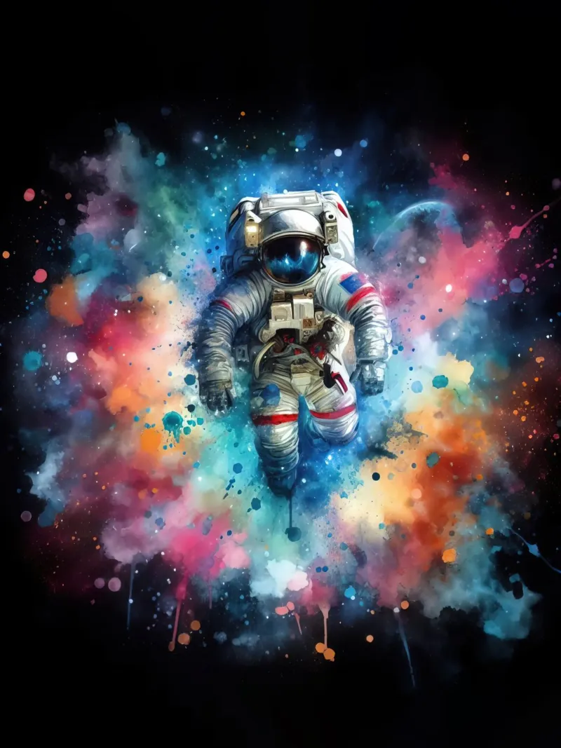Astronauta in acquerello pellicola backlit da ARTVI-SHOP