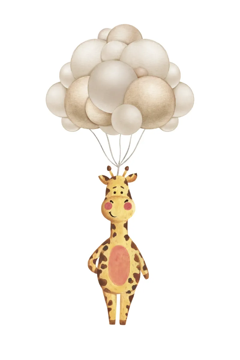 Giro in mongolfiera della giraffa pellicola backlit da Doodle Dreams Art
