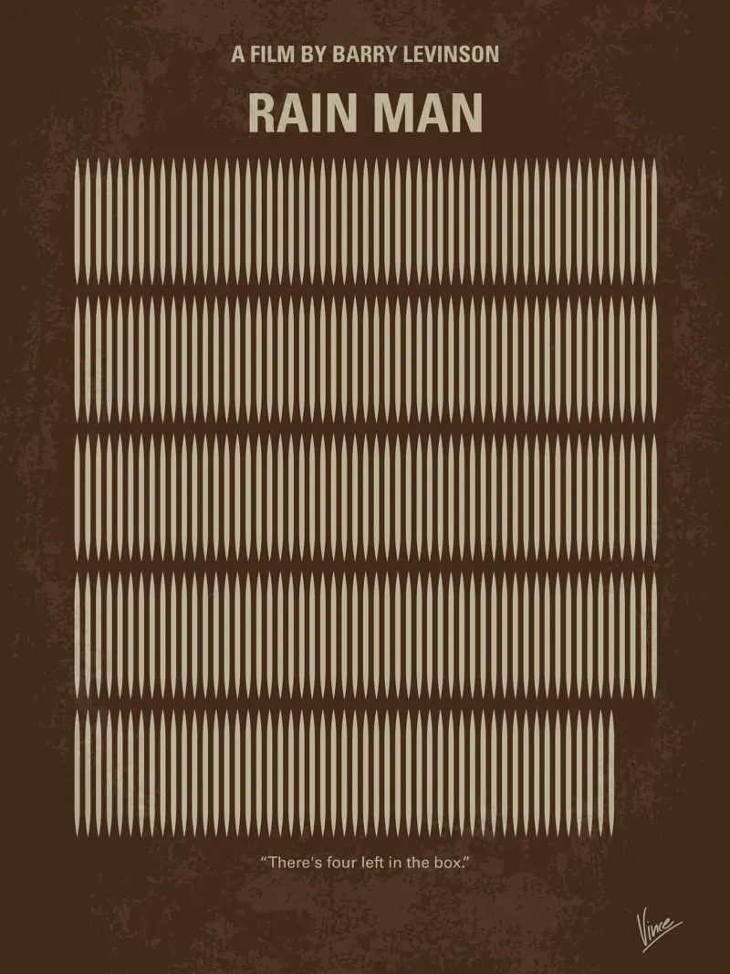 No602 My Rain Man minimal movie poster poster da Chungkong