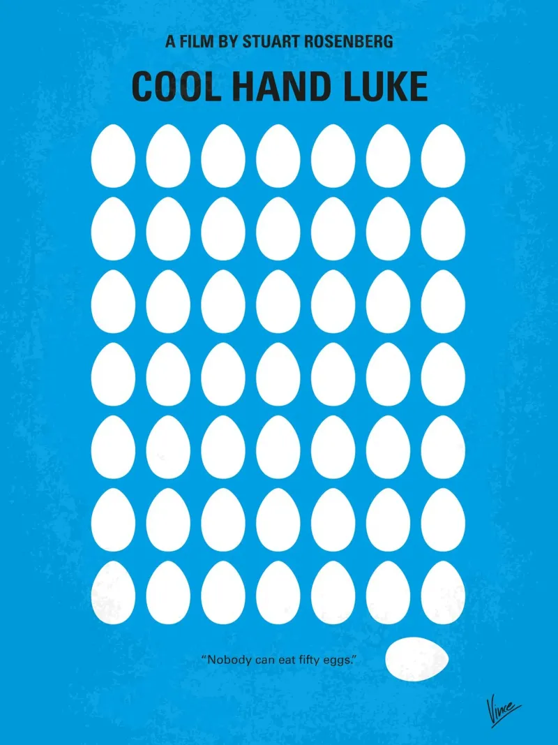 No616 My Cool Hand Luke minimal movie poster tela con Cornice a cassetta da Chungkong